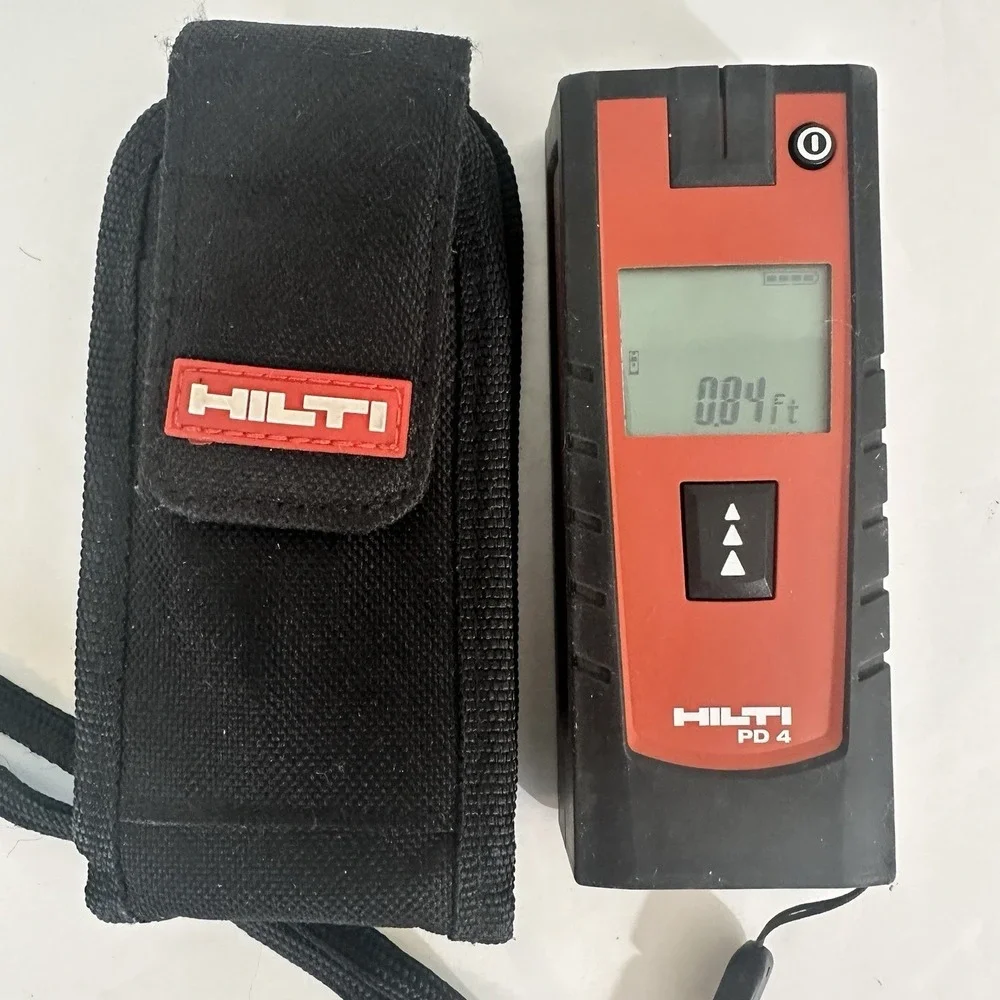 Hilti PD 4 Laser Distance Meter Range Finder w/ Belt Pouch Tested Working